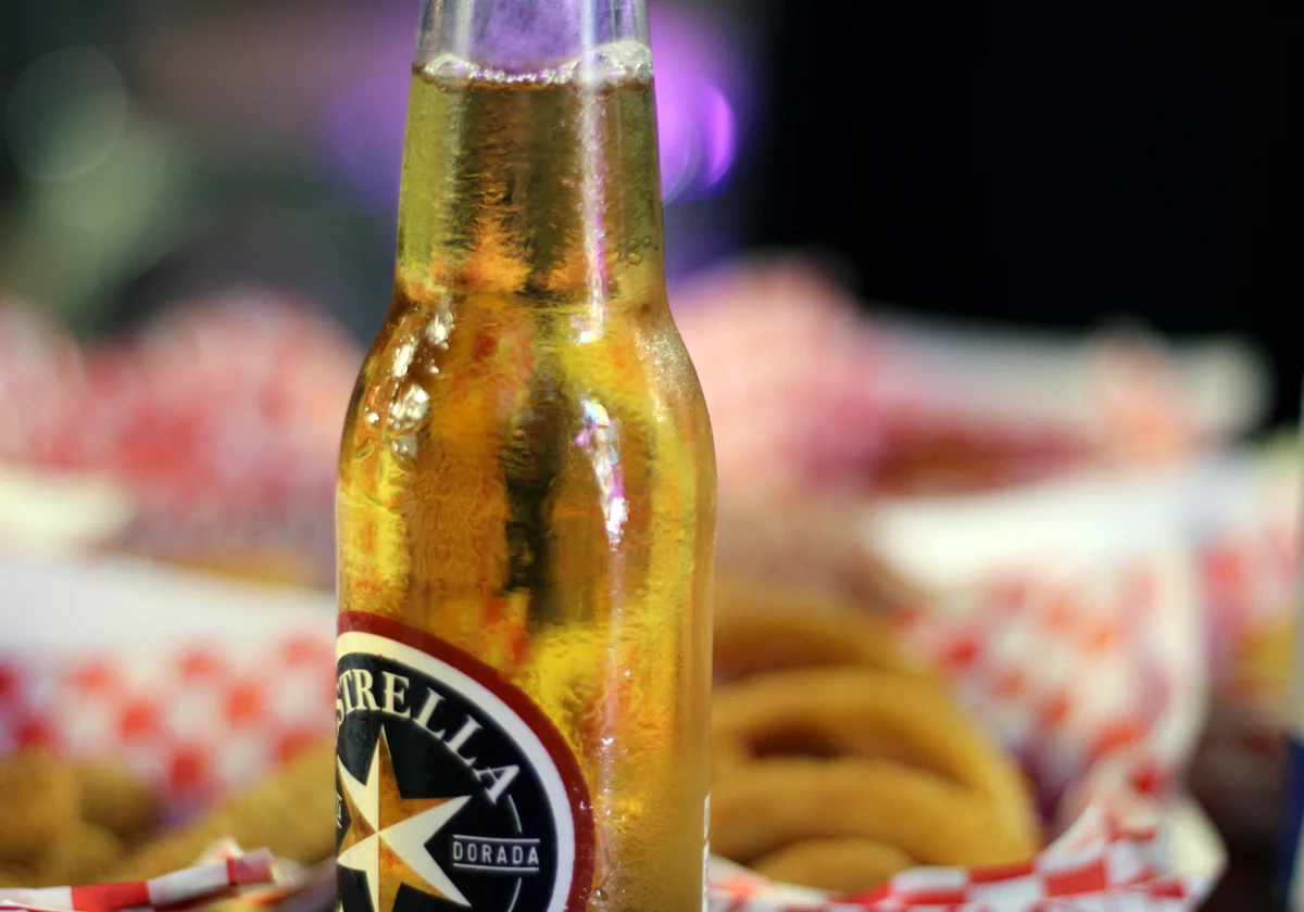 An ice-cold bottled beer at Nitro Cafe