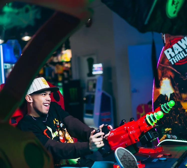 Arcade games during a Nitro City birthday party